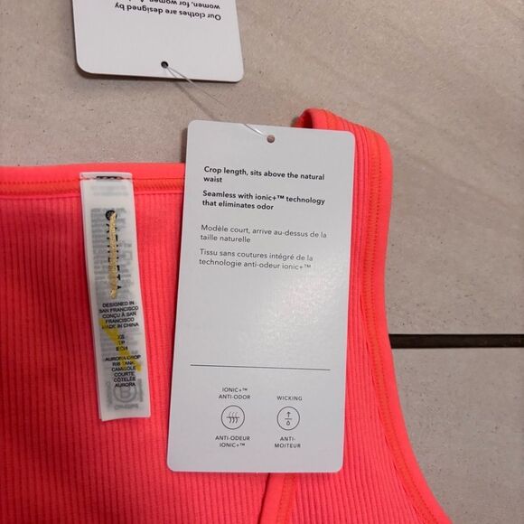Athleta Aurora Crop Rib Tank NEW with tags Size XS Sunset Glow - Picture 13 of 16